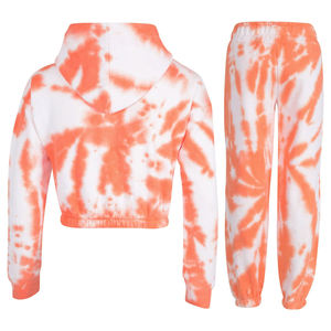Ensemble de survêtement tie-dye tendance 2025, sweat-shirt court et pantalon de survêtement pour filles, séchage rapide, respirant - Product Image 4