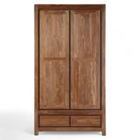 Armoire de chambre suspendue moderne autoportante en bois de teck massif, conçue sur mesure, à 2 portes verrouillables, amovible, pour hôpital et atelier