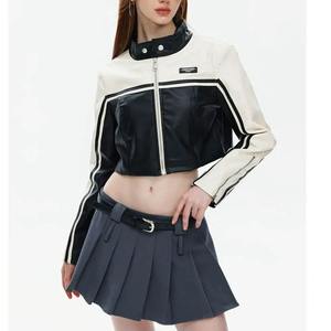 Veste en cuir coupe ajustée pour femmes avec col montant 100% veste en cuir véritable en peau de mouton veste en cuir véritable pour femmes - Product Image 5