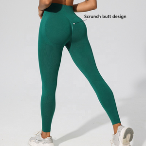 Leggings de yoga en spandex à logo personnalisé Tight Fitness, effet lifting des fesses, 100% coton, vente en gros, doux, contrôle du ventre, extensible et doux comme du beurre - Product Image 4