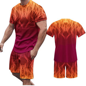 ชุดกางเกงขาสั้นแนวสตรีทฤดูร้อนสำหรับผู้ชายเสื้อยืดแขนสั้นแฟชั่นและกางเกงขาสั้นพิมพ์ลายระบายอากาศได้ดีดีไซน์ขนาดใหญ่พิเศษ - Product Image 6