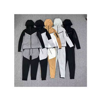 Conjuntos de Sudadera y Pantalones Deportivos de Forro Polar Transpirable de Color Sólido para Hombre, Personalizados, Casuales de Invierno, con Cintura Elástica y Tejido de Punto