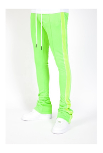 Polyester/Cotton Slim Fit Embroidered Mid Waist <b>Jogger</b> Sweatpants Custom Logo Printed <b>Stacked</b> Trousers Casual Track Pants - Product Image 3