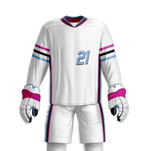 Uniforme de hockey sobre hielo de equipo personalizado de alta calidad Nuevo diseño con bordado Sublimación barata Impresión de nombre OEM disponible en conjuntos - Product Image 6