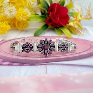 Handmade 925 <b>Sterling</b> <b>Silver</b> Fine Charm <b>Bracelet</b> Natural Ruby Gemstone Handcrafted Jewelry for Girls <b>Women</b> Unique Gift Item - Product Image 1