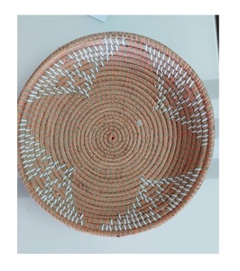 Decor Handmade Seagrass Plate <b>Basket</b> With <b>Plastic</b> String Seagrass Rattan Bamboo Wicker Wall Hanging Decor From Vietnam - Product Image 2