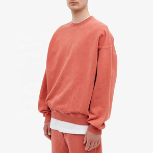 Latest Heavyweight Cotton Fleece Men's Sweatshirt Best Quality Acid Washed Casual Loose Fit <b>Jumper</b> 100% Cotton - Product Image 4