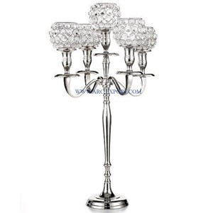 Highest Quality Gold Polished Metal Fancy Candelabra Exclusive Standard Designer 5 Arms <b>Candlestick</b> <b>Holders</b> at Affordable Price - Product Image 3