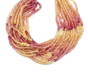 16 pouces AAA + perles de saphir ombré jaune naturel de qualité perles de pierre rondelle à facettes taille 2-3mm cadeau pour ses perles Songea - Product Image 5