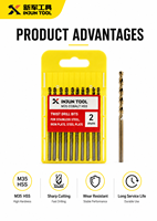 Juego de Brocas Helicoidales de Cobalto HSS M35 con Vástago Recto, Ángulo de Punta de 118°, 2 mm, para Perforar Acero Inoxidable, Hierro y Chapa de Acero