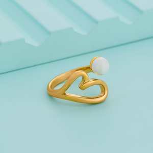 Bague tendance plaquée or avec grappe de pierres 192439 pour occasions religieuses islamiques, sertie d'une monture invisible - Product Image 1