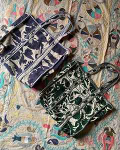 Nouveau sac seau en toile de coton brodé à la main, style bohème vintage Suzani, avec deux poignées, pour femme, idéal pour le shopping et l'usage quotidien - Product Image 1