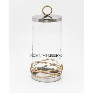 กระจกแก้วใสทำด้วยสีเงินเคลือบเงาเงาด้านบนและฐานพร้อมหม้อดีบุกในครัวดีไซน์เนอร์แฟนซี - Product Image 1