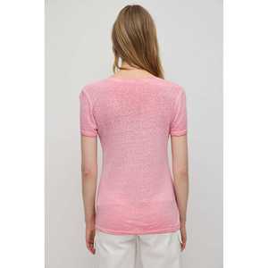 Camiseta básica de lino con cuello en V - Product Image 5