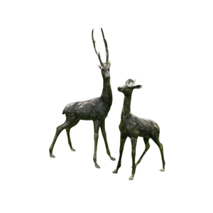 Ornements de jardin de cerf de marais assis en métal noir pour ornements d'animaux décoratifs de jardin extérieur - Product Image 4
