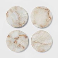 Nouveaux sous-verres classiques en marbre de forme unique, élégants et stylés, pour la protection de table, ensemble de décoration intérieure en pierre 4" x 4" 10mm