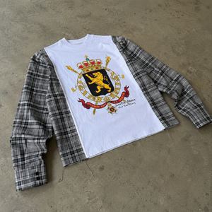 Pull-over décontracté pour homme à col rond et manches longues, en coton jersey de haute qualité, personnalisé, style Y2K, surdimensionné, à carreaux, avec motif imprimé par décharge - Product Image 4