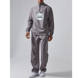 Conjuntos de 2 piezas de lana Casual Jogging Chándal Conjunto de lana Cuello redondo Sudadera Jumper Joggers Jogging Bottoms Chándal de hombre - Product Image 4