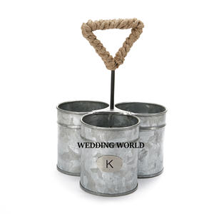 Top Selling Handmade Round Galvanized Metal <b>Utensil</b> Caddy Fancy <b>Utensil</b> Holder - Product Image 5