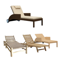 Chaise longue de piscine en rotin, transat de piscine écologique, transat de jardin pour hôtel, villa, maison et plage