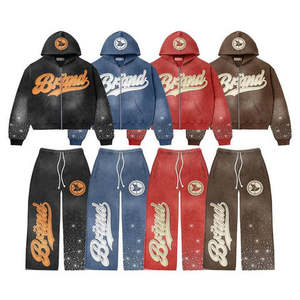 Vente en gros Sweats à capuche avec logo brodé et cordon de serrage pour hommes Streetwear personnalisé lourd Y2k pour survêtement 100% coton - Product Image 4