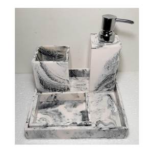 Bathroom Accessories <b>Set</b> Resin Polished Pillar Luxury Waterproof <b>Gift</b> <b>Set</b> Toothbrush Holder Toothbrush Cup Soap Dispenser - Product Image 3