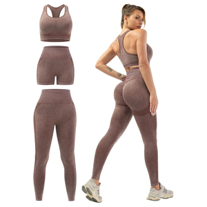 Ensemble de yoga léger pour femmes le plus vendu ensemble leggings meilleure vente nouveau design à la mode pour femmes ensembles de soutien-gorge et de short de gymnastique - Product Image 3