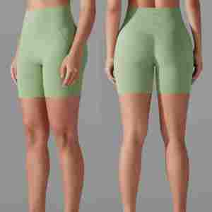 Shorts Deportivos para Mujer, Estilo Biker, Sensación de Desnudez, Cintura Media, Yoga, Slim, Push-Up, Transpirables, Secado Rápido, Impermeables, 100% Algodón - Product Image 3