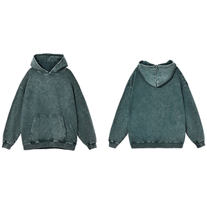 Sudadera con Capucha Oversize de Felpa Sólida con Lavado Ácido, Personalizada, 100% Algodón, con Estampado Serigrafiado para Invierno - Product Image 4