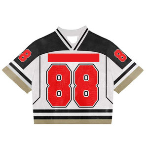 Maillot de football en mesh de haute qualité, col en V, manches courtes, anti-transpiration, maillot de football performant en mesh - Product Image 1