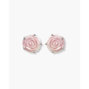 Pendientes de Acero Inoxidable con Baño de Rodio Vintage, Tallados en Forma de Rosa, con Perla y Turquesa - Product Image 1