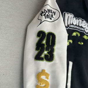 Diseñe su propia chaqueta universitaria de alta calidad, Mangas de cuero, logotipo bordado personalizado, chaqueta universitaria con letras para hombres - Product Image 4