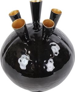 Ensemble de 3 vases en métal noir martelé, style industriel, décoratifs, pots à fleurs de luxe en fer pour la décoration de la maison, de l'hôtel et de la table - Product Image 3
