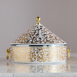 Plat à gratin en acier inoxydable moderne de luxe, gaufré, écologique, compatible induction, durable, revêtement émaillé antirouille - Product Image 1