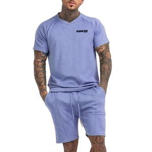 ชุดวอร์มลำลองสำหรับฤดูร้อน เสื้อแขนสั้นแบบสวม กางเกงขาสั้น สำหรับผู้ชาย เสื้อผ้ากีฬาถักทอจากเส้นใยไม้ไผ่ 100% - Product Image 5
