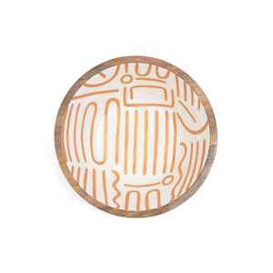 Bol en bois imprimé avec impression de couleur durable, bol en bois imprimé ethnique pour la décoration intérieure traditionnelle à prix abordable - Product Image 2