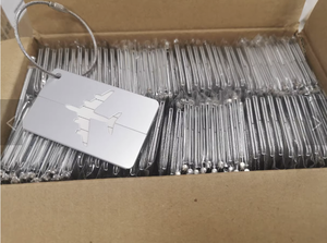 Etichetta per bagaglio in lega di alluminio stile aereo 7.5*4.5cm con carta d'identità perfetta per bagagli borsa accessori da viaggio - Product Image 6