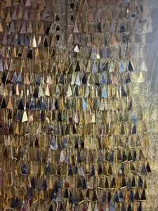 Meilleur prix luxe fait à la main 100% Polyester brodé perlé Zircon tissé maille tissu haute qualité filles exportation directe inde - Product Image 5