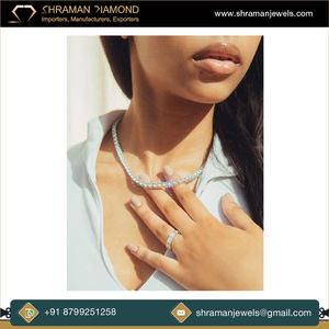 Collar de Diamantes de Moissanita Brillante de 5 mm con Eslabones de Tenis Personalizados, Plata de Ley 925, Geométrico, Estilo Hip-Hop, Regalo de Boda para Hombre - Product Image 5