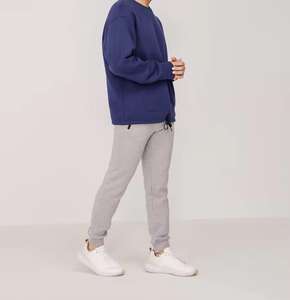 Custom logo Luxury Oversized Sweatshirts Adult Soft Crewneck Ribbed Sweatshirt Fashion <b>Plain</b> <b>Black</b> Wholesale - Product Image 5