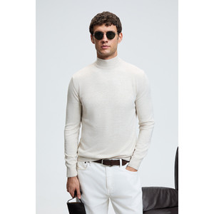 Pull en tricot à col roulé mi-haut pour homme GRIMELANGE REBEL, coupe ajustée basique - Product Image 3