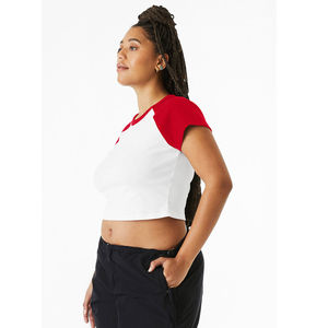 Offre Spéciale Slim Fit femmes Crop T-shirts été décontracté col rond haut court logo personnalisé ajusté fille femmes Crop T-shirts - Product Image 4