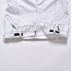 Classic White Cargo Waterproof Snow Pants with <b>Elastic</b> Waist Multiple Pockets <b>Belt</b> Adjuster Air Vents and <b>Elastic</b> Cuffs - Product Image 3