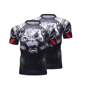 High Quality Custom <b>Compression</b> <b>Shirt</b> <b>Men's</b> Short Breathable Rash Guards Factory-Made High Sublimated Printing Rash Guards - Product Image 6
