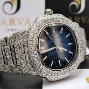 นาฬิกาอะนาล็อกแนวสปอร์ตสำหรับผู้ชายนาฬิกากลไกจักรกลเพชรแบบฮิปฮอป VVS Moissanite กรอบสแตนเลส - Product Image 4