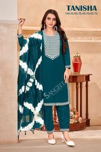 Latest Wholesale Viscose Reyon <b>Kurtis</b> Fancy Rayon Pent and Heavy Chanderi Dupatta Kurti - Product Image 5