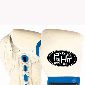 Guantes de cuero de perforación de PU con logotipo personalizable profesional Guantes de boxeo deportivos con cierre de cordones con características de competencia - Product Image 5