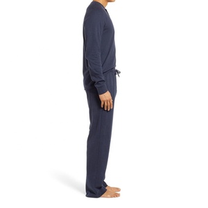 Prefect Sleepwear Men Comfortable Men's Organic Cotton <b>Pajama</b> Set With Cozy Drawstring Pants <b>Cheap</b> Price Men Pyjama Sets - Product Image 2
