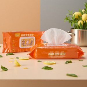 Lingettes nettoyantes pour cuisine Uniquality, 40 lingettes, élimination de la graisse, parfum frais, lingettes humides jetables multi-surfaces pour cuisinière, évier, table - Product Image 5