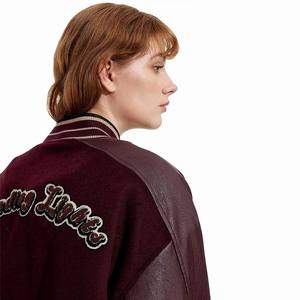 2024 vestes de Baseball d'hiver pour femmes personnalisées vestes Letterman de haute qualité tissu de remplissage en coton solide Techniques imprimées - Product Image 6